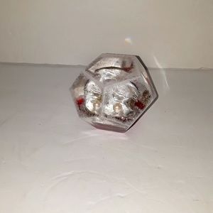 VINTAGE RB REAL OYSTER PEARL INSIDE PAPERWEIGHT LUCITE POLYGON